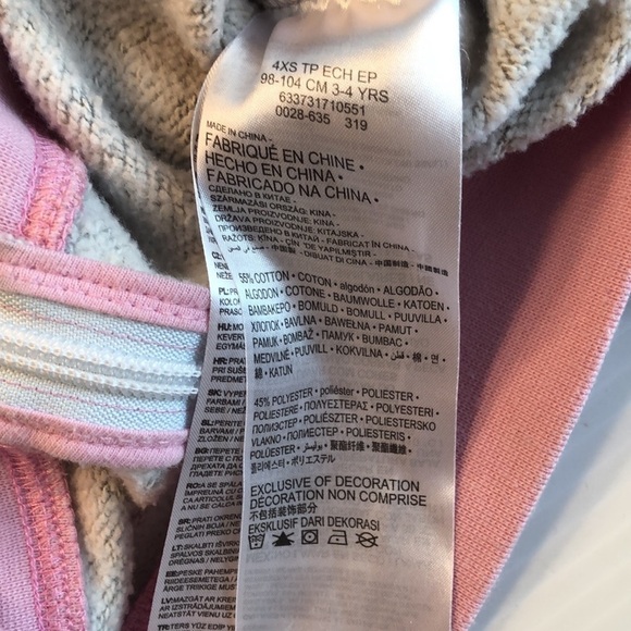 2 Piece Pink Gray Fleece Hoodie Zip Jacket  & Pants Set Crayola Little Girl's 4 - Picture 10 of 15